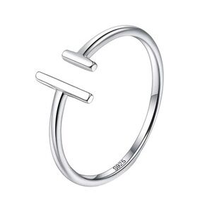 925 Sterling Silver Open Bar Ring